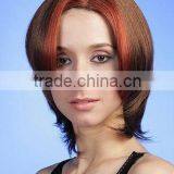 Fashion Two Color Mix Highlight Red Synthetic Hair Style Full Lace Wigs thumbnail-1