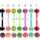 Flexible Multi-Color Star Tongue Rings Body Piercing Jewelry thumbnail-1