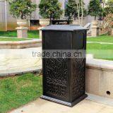 2016 New Design Cast Aluminum Garbage Can Trash Hideaway Antique Bronze Finish BRB-2030 thumbnail-1