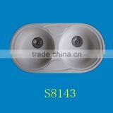 New Style Round Bowl Artificial Stone Double Kitchen Sink