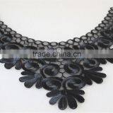 Fashion Neckline Design Embroidery Guipure Lace Collar Black Applique thumbnail-5