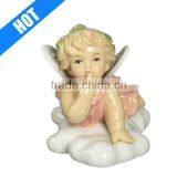 3-1/2-Inch Color Glazed Painted Small Porcelain Angel Figurines thumbnail-1