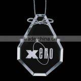 Teardrop Etched Hanging Glass Christmas Tree Ornaments thumbnail-1