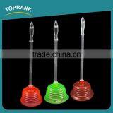 Toprank Factory Wholesale PVC Colored Cleaning Toilet Suction Pump Plastic Long Handle Toilet Plunger Pump With Strong Sucker thumbnail-2