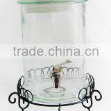 5L Clear Cylinder Glass Liquid Juice Dispenser With Base thumbnail-2