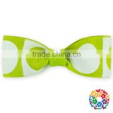 100% Polyester Green White Little Girl hair bow clip one size fit most