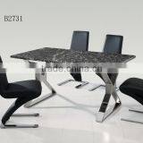 B2731 Hot Sale Cheap Black Leather z Shape Dining Chair thumbnail-2