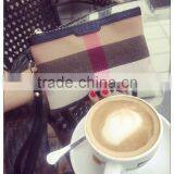 The New Canvas With Leather Clutch Cosmetic Bag thumbnail-2