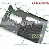 New Arrival 14 in 1 Stainless Emergency Camping Tools Card With Rope thumbnail-3