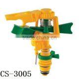 Swing Arm Sprinkler, CS-3009 Plastic Impulse Sprinkler With Plastic Wheel Base Plastic Lawn Sprinkler