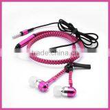 High Quality Metal Zipper Earphone With Mic thumbnail-5