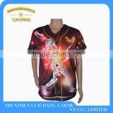 men's v neck sublimated custom baseball jersey