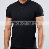 Hot Sale New Short Sleeve Button Placket Black Men's 97% Polyester 3% Spandex Breathable Pique 200g Casual Slim Body Polo Shirt thumbnail-3