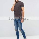 Custom Embroidered Short Sleeve Two Button Placket Black Men's 100% Cotton 200gsm Slim Fit Anti Shrink Fashion Polo Tshirt thumbnail-4