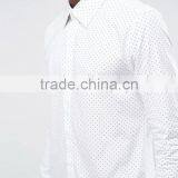 Plus Size Long Sleeve Spread Collar Mens Pre-Shrunk 100% Cotton Breathable Slim Fit Casual White Point Printed Dress Shirts thumbnail-3