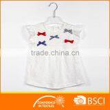 Bowknots A Shape Baby Ruffle Short Sleeve Outfit White Dress thumbnail-1