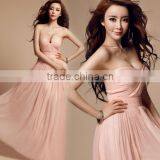 Pink Chiffon Casual Prom Fashion Dress 2015 Women Clothing thumbnail-1