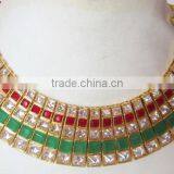 Crystal Bollywood Necklace Jhumka EARRING Set thumbnail-3