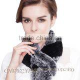 CX-S-18G Fashion Warm Ladies Dyed Fur Rex Rabbit Fur Square Scarf Wholesale thumbnail-4