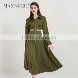 European Design Elegant Autumn Dress Women Casual Long Sleeve Dress Brand Fashion Pleated Ladies Dreses thumbnail-2