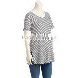 100%cotton Comfortable Big Tall Wholesale Round Neck Maternity Two Tone T-shirt thumbnail-3