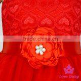 53SQG056 Lovebaby Beautiful Baby Party Sleeveless Red Tops With Pink 3 Layers Yarn TUTU Dress Silk Frock Design thumbnail-3