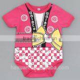 New Arrival Wholesale 100% Cotton Plain Color Baby Romper Short Sleeve Baby Summer Rompers thumbnail-4