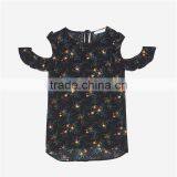 2017 BEST STYLE Women Simple Floral Print Bare Shoulder Blouse thumbnail-6