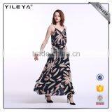 Spaghetti Strap Maxi Women Summer One Piece Dress,summer Floral Dresses for Mature Women