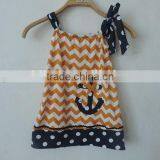 2017 Summer Kids Girls Beautiful Stripe Sleeveless Top With A Anchor thumbnail-1