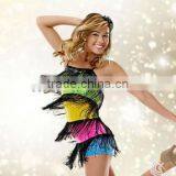 2014 New Design Colorful Rainbow Latin Dress thumbnail-1