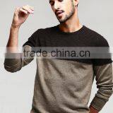 Mans Crew Neck Split Joint Pattern Tight Pullover Sweater for Wholesale thumbnail-3