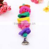 Newest Colorful Loofah Sponge Pet Bird Parrot Cage Macaw Cockatoo Cockatiel Conure Handmade Toy Plant Fibre Parrot Chew Toy thumbnail-2
