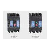 Three Pole AC / DC Black Molded Case Circuit Breakers , thermal fuse circuit breaker for home