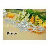 Handmade Silver Beaded Crystal Appliques For Wedding Dresses thumbnail-1