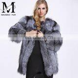 Latest Women Fashionable Fox Fur Jacket Lovely Beautifur Real Silver Fox Fur Coat Sex thumbnail-6