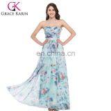 GK Flower Pattern Strapless Chiffon Long Printed Flora Prom Dress 8 Size US 2~16 GK000004 thumbnail-1