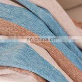 Wholesale Cheap Price Custom Thick American Style Stripe Patchwork Chenille Fluffy Fabric Shade Curtain With Attached Valance thumbnail-3