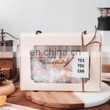 Custom Logo Print Transparent Pvc Window Baking Moon Cake Paper Food Box Gift Packaging With Rope Boxes/ribbon thumbnail-3