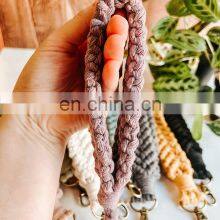 Hot Sale Macrame Wristlet Keychain Purse Accessory Colors Handmade Woven Bag Charm Boho Rustic thumbnail-3