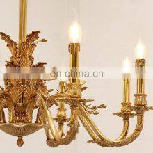 French Vintage Candle Living Room Home Decor Modern Led Brass Gold Chandelier Light thumbnail-4