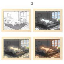 Hot Sale Sunshine Wall Art Light Lamp Painting Brightness Adjustable LED Light and Shadow Decorative Painting for Decor thumbnail-2