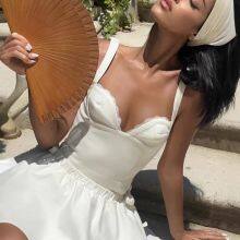 European and American Style Spring and Summer New Street Fashion Hot Girl Casual Top Sexy Suspender Vest Short Skirt Set thumbnail-4