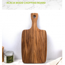 Acacia Wood Reversible Cutting Board Vintage Grain Small Tray With Handle Portable Baking Chopping Board for Home Kitchen thumbnail-3