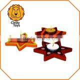 DIY Wooden Craft Tealight Holder Star Set of 3 for Kids thumbnail-1