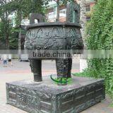 Ancient Bronze Tripod Outdoor Statue