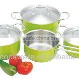 7pcs Professional 304 Stainless Steel High Temperature Coating Cookware Set