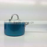 Sky Blue High Quality Low Price Aluminum Non-stick Press Sauce Pan Milk Cooking Pot S/S Handle thumbnail-1