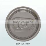 Aluminum 200# 50mm SOT Easy Open Pull Tab Cap For Beverage Can