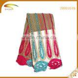 2016 Wholesale High Quality Latest Italian Decorative Embroidery 3D Patterned Chiffon Silk Fabric Market in Indian thumbnail-4